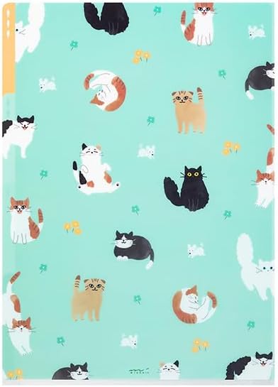 Midori 3 Pockets Clear Folder <A4>  Cats A