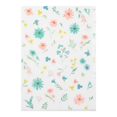 Midori 3 Pocket Holder A4 35486 Floral B | File Clear Holder