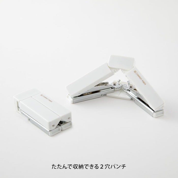 Midori 35545006 Hole Punch, Compact Punch, XS White A