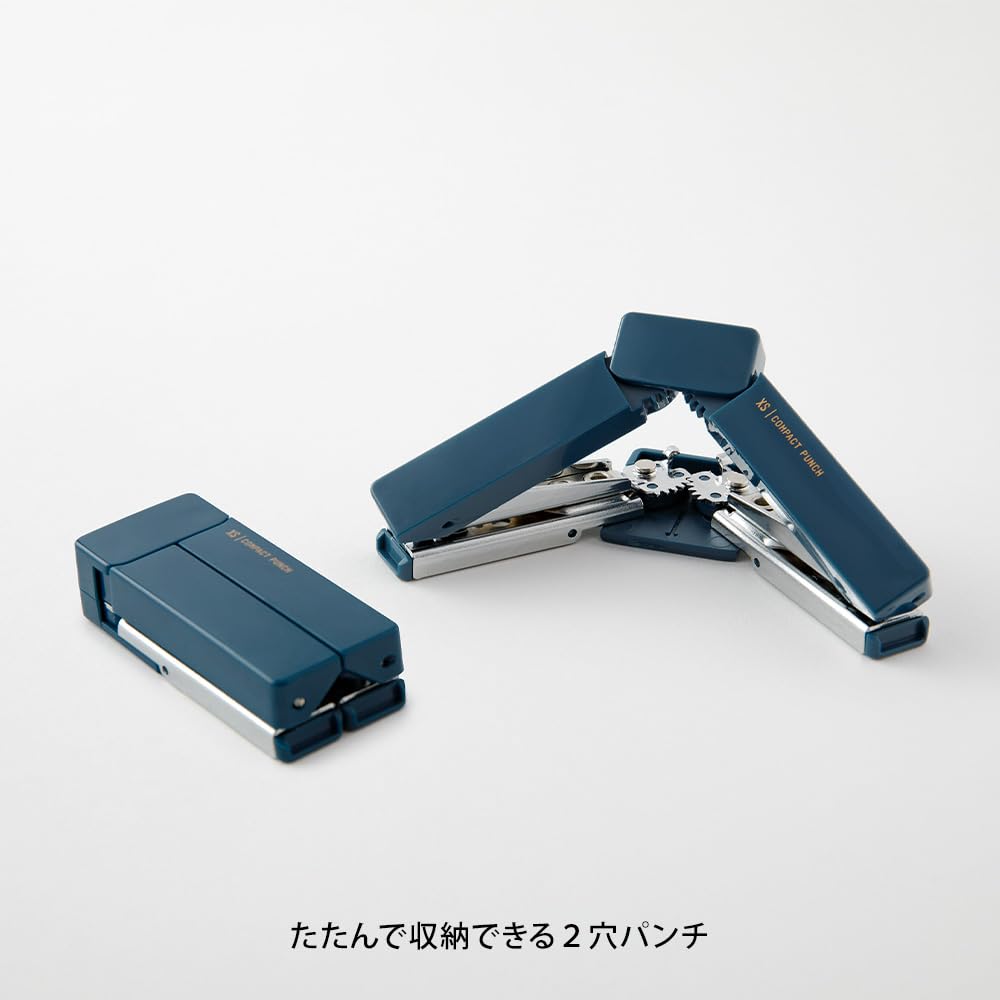 Midori 35547006 Hole Punch, Compact Punch, XS Navy Blue A