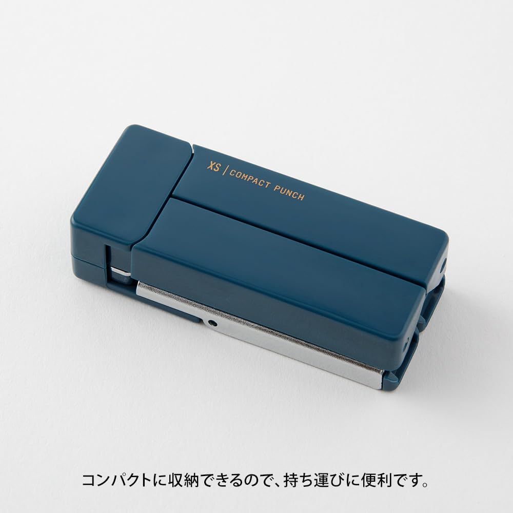 Midori 35547006 Hole Punch, Compact Punch, XS Navy Blue A