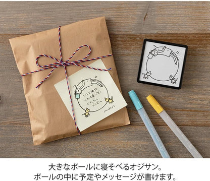 Midori Stamp 35593006 Penetrating Stamp Ball Pattern Ojisan 30th Anniversary