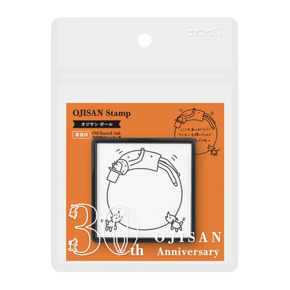 Midori Stamp 35593006 Penetrating Stamp Ball Pattern Ojisan 30th Anniversary