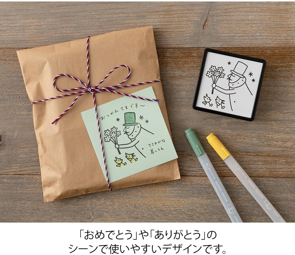 Midori 35594006 Penetrating Stamp Ojisan Bouquet 30th Birthday