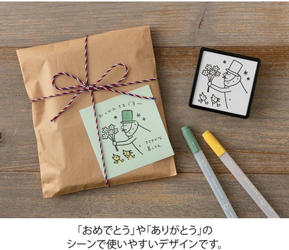 Midori 35594006 Penetrating Stamp Ojisan Bouquet 30th Birthday