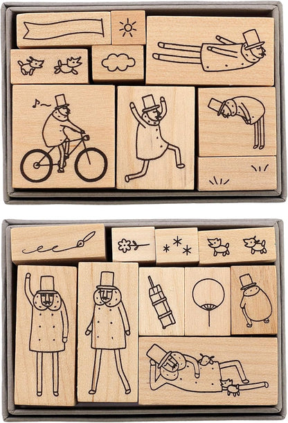 Midori 35597006 Ojisan 30th Birthday Wooden Stamp
