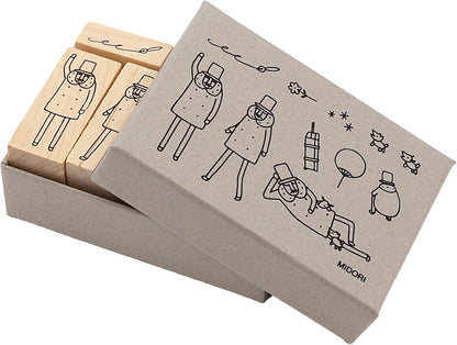 Midori 35597006 Ojisan 30th Birthday Wooden Stamp