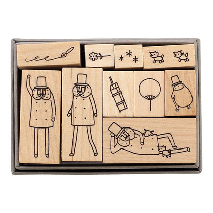 Midori 35597006 Ojisan 30th Birthday Wooden Stamp