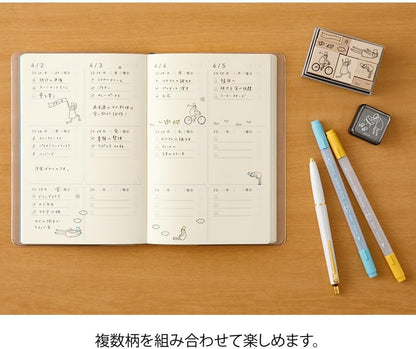 Midori 35598006 Wooden Stamp Set B Ojisan 30th Birthday