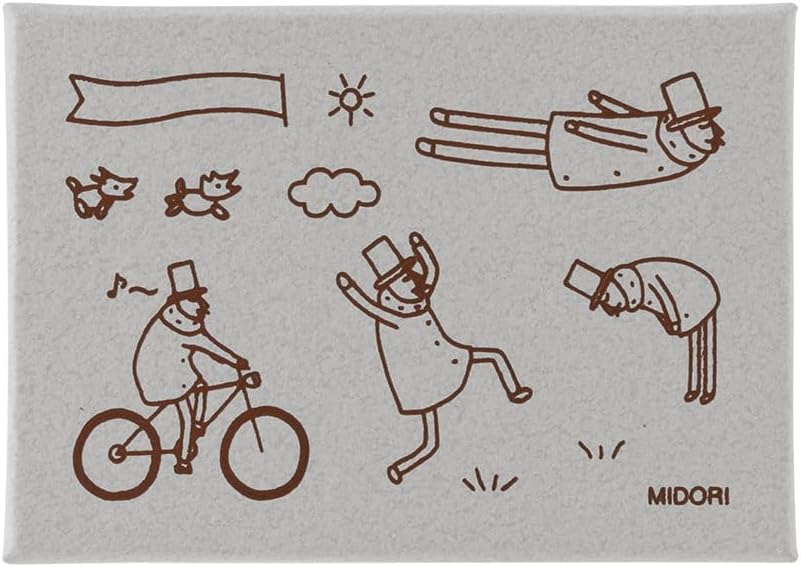 Midori 35598006 Wooden Stamp Set B Ojisan 30th Birthday