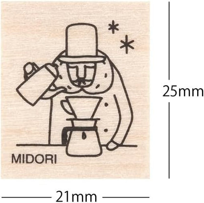 Midori 35601006 Wooden Stamp, C Pattern, Ojisan, 30th Anniversary