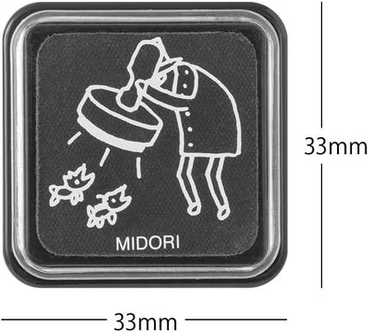 Midori 35603006 Ojisan 30th Birthday Stamp Black