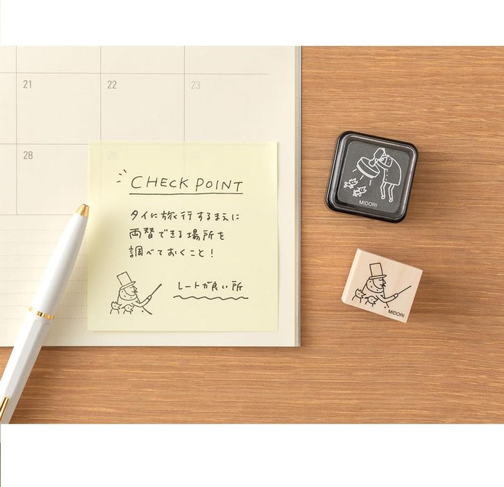 Midori 35603006 Ojisan 30th Birthday Stamp Black