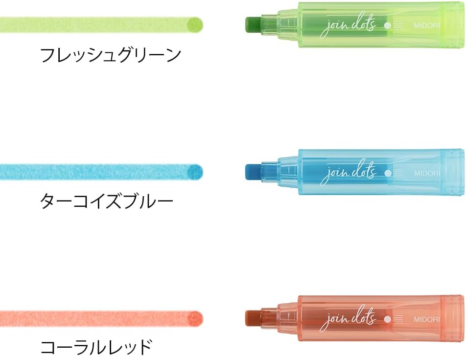 Midori 38135006 Joint Dots 3 Color Linking Bright Rollerball Pen