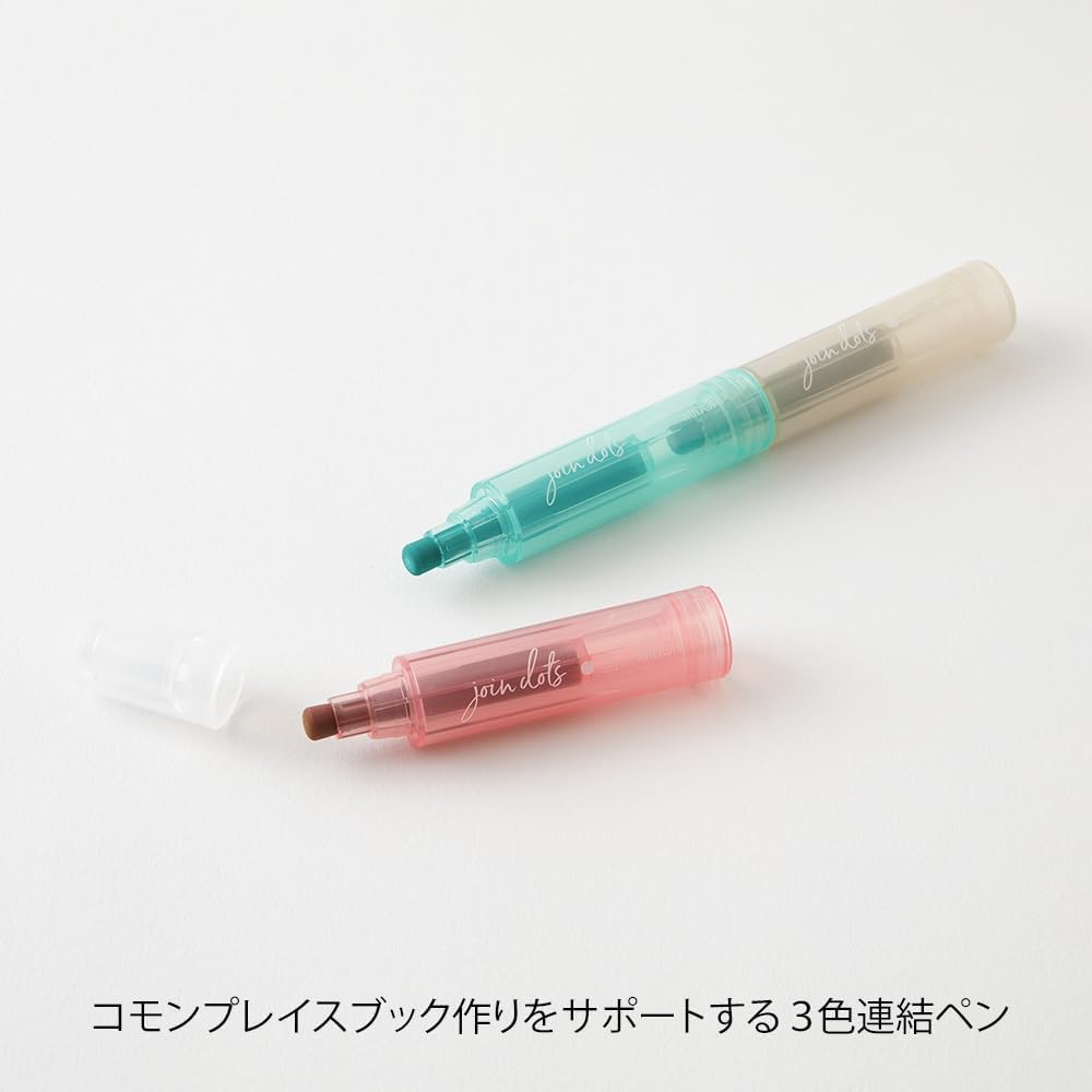 Midori 38137006 Joint Dots 3-Color Link, Milky Rollerball Pen