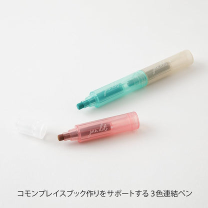 Midori 38137006 Joint Dots 3-Color Link, Milky Rollerball Pen