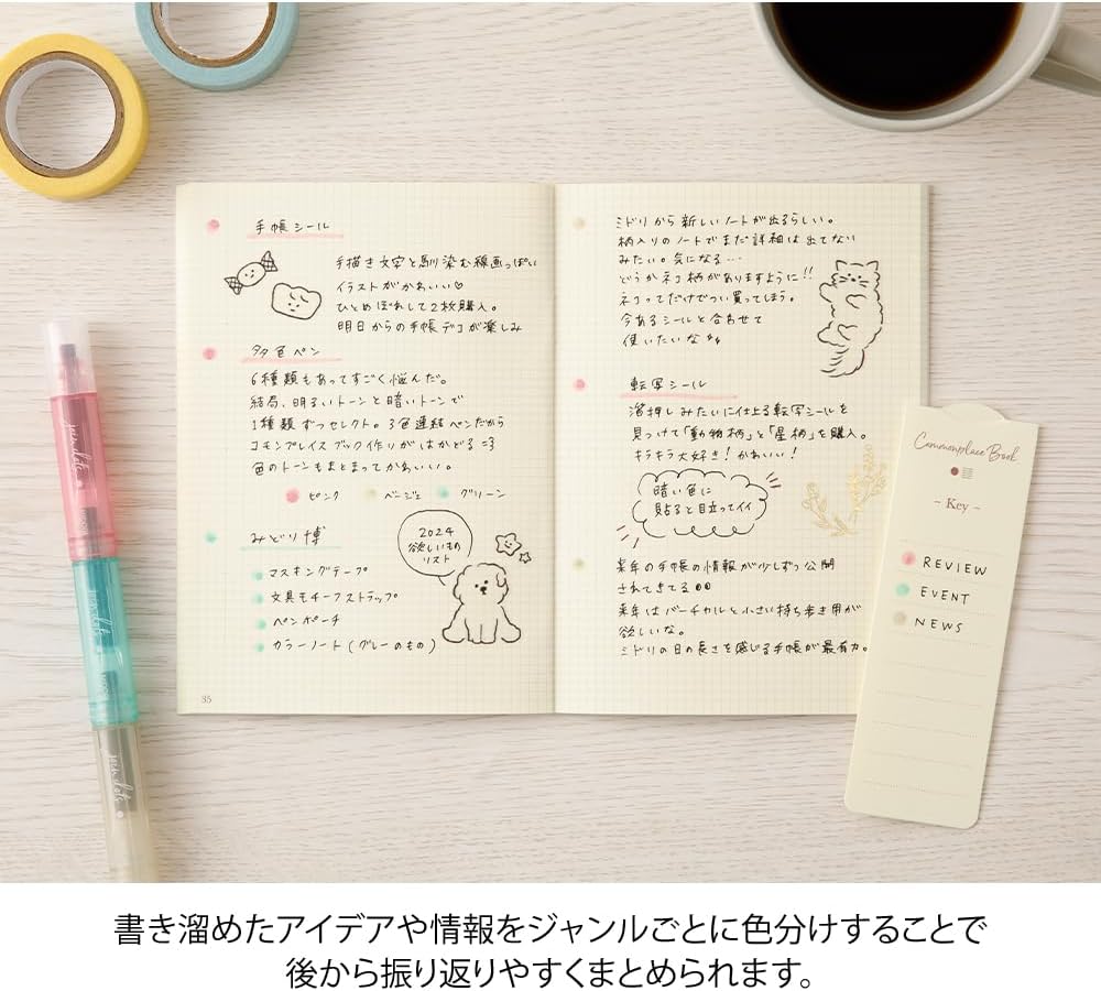 Midori 38137006 Joint Dots 3-Color Link, Milky Rollerball Pen