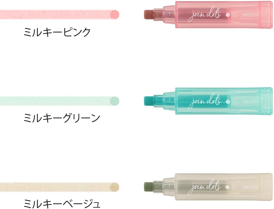Midori 38137006 Joint Dots 3-Color Link, Milky Rollerball Pen