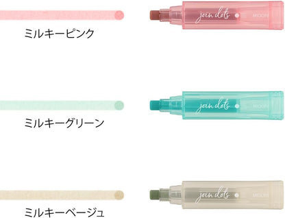 Midori 38137006 Joint Dots 3-Color Link, Milky Rollerball Pen