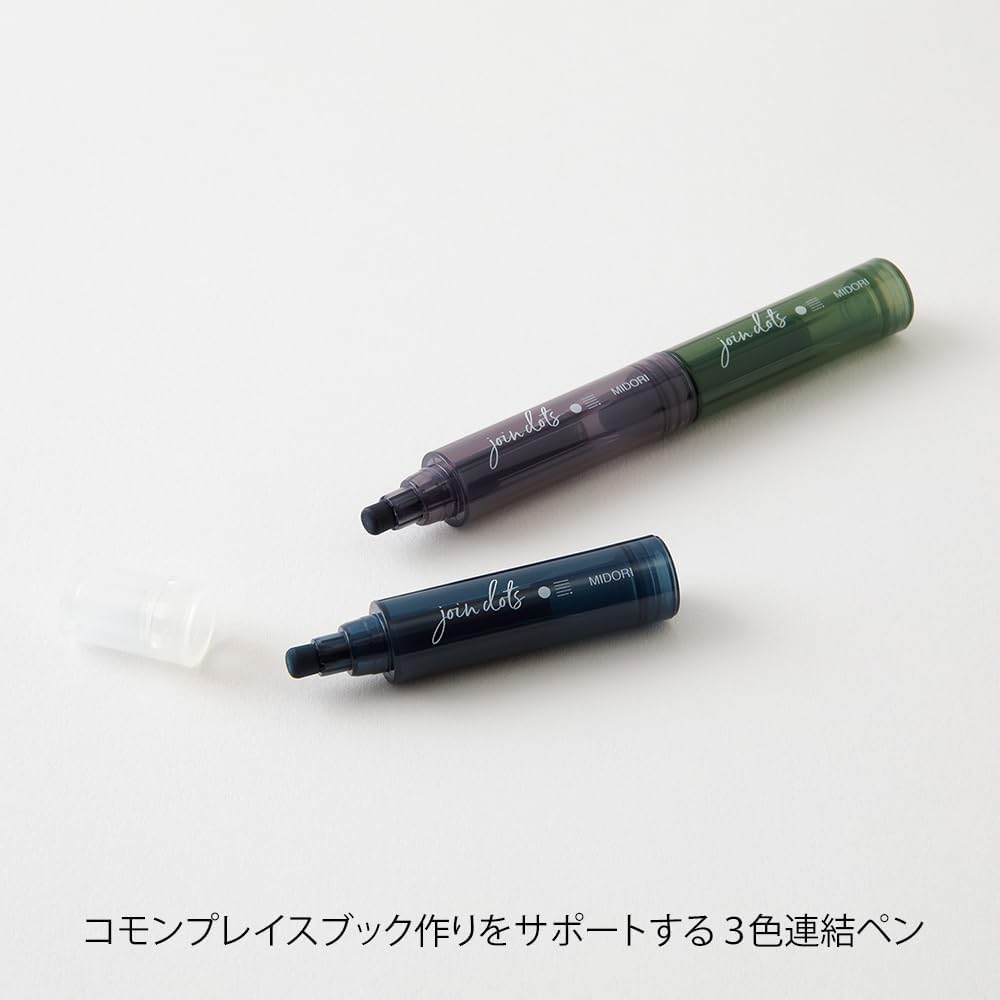 Midori Joint Dots 38140006 Rollerball Pen, 3-Color Connection, Dark