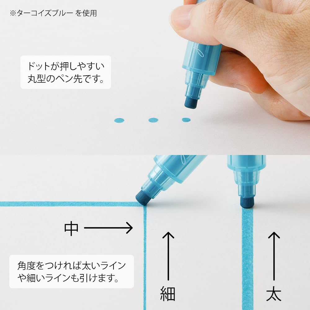 Midori Joint Dots 38140006 Rollerball Pen, 3-Color Connection, Dark