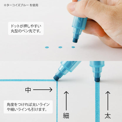 Midori Joint Dots 38140006 Rollerball Pen, 3-Color Connection, Dark