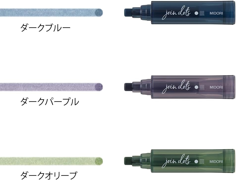 Midori Joint Dots 38140006 Rollerball Pen, 3-Color Connection, Dark