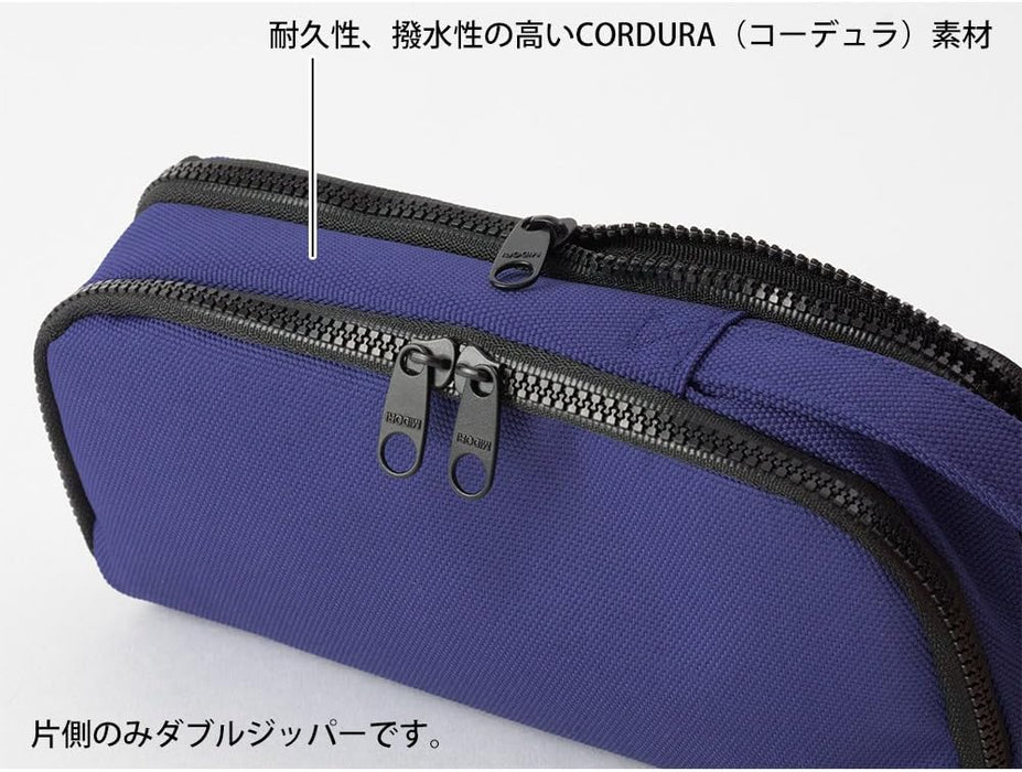 Midori 41786006 Pen Case, 2-Way Pouch, Pen Pouch, Cordura, Blue, Blue, S, Luggage