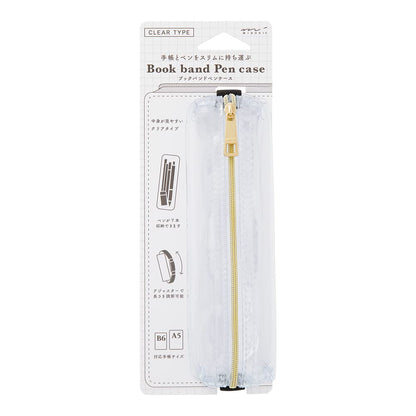 ミドリ(MIDORI） Midori 41825006 Pen Case, Book Band Pen Case, Transparent A, For B6 - A5, transparent, Simple