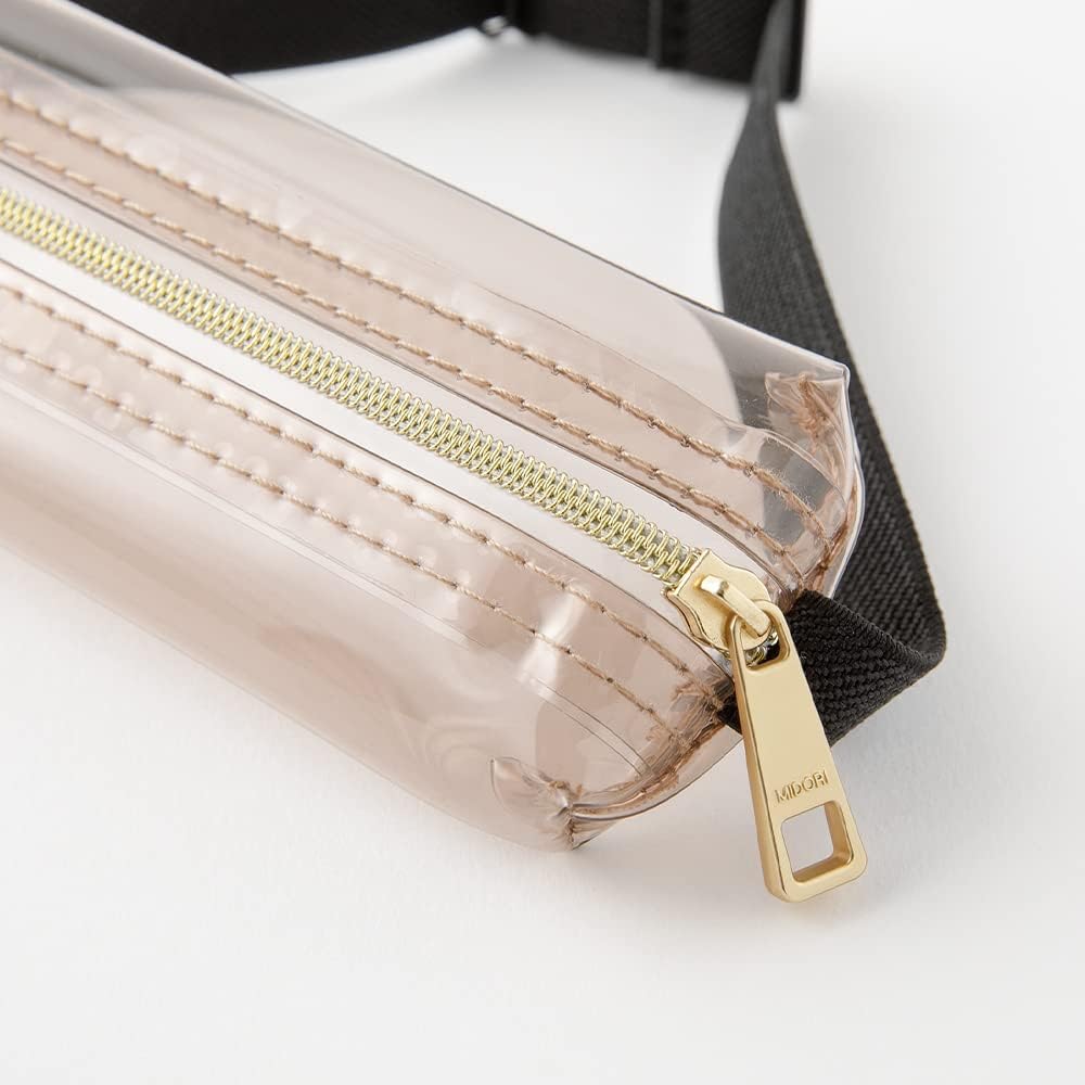 DESIGNPHIL Midori 41827006 Pen Case, Book Band Pen Case, Transparent Sepia for B6-A5, Transparent Sepia, Modern