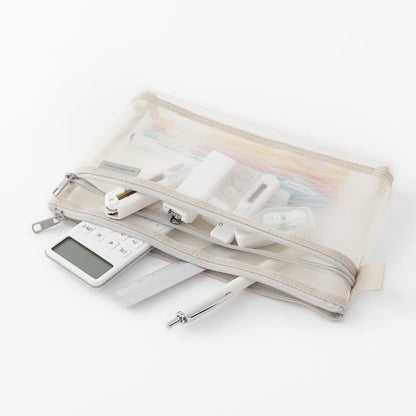 Midori 41833006 Pen Case, Mesh Pen Pouch, Gray A, gray