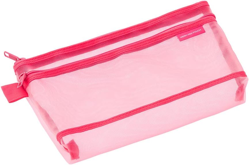 Midori 41834006 Pen Case, Mesh Pen Pouch, Pink A