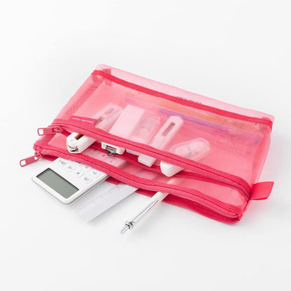 Midori 41834006 Pen Case, Mesh Pen Pouch, Pink A