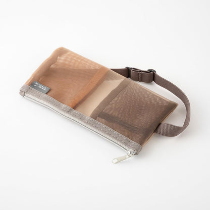DESIGNPHIL Midori 41839006 Pen Case, Book Band Pen Case, For B6 - A5, Mesh, Brown
