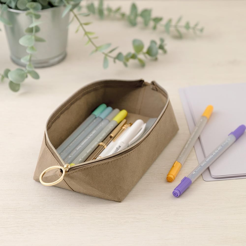 Midori 41842006 Pen Case Pen Tray Pouch, Brown