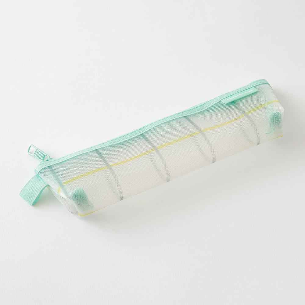 Midori 41846006 Pen Case, Mesh, Checkered Pattern, Green