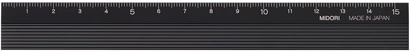 Midori 15 cm Aluminium Ruler - Black