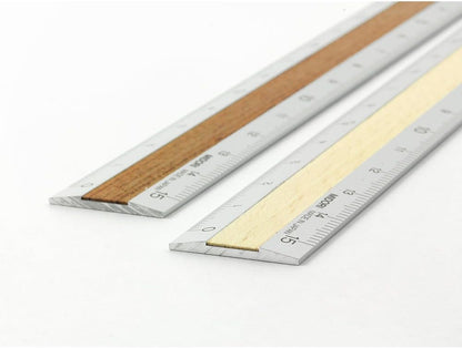 Midori Aluminum Wooden Ruler <15Cm> Light Brown