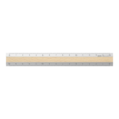 Midori Aluminum Wooden Ruler <15Cm> Light Brown