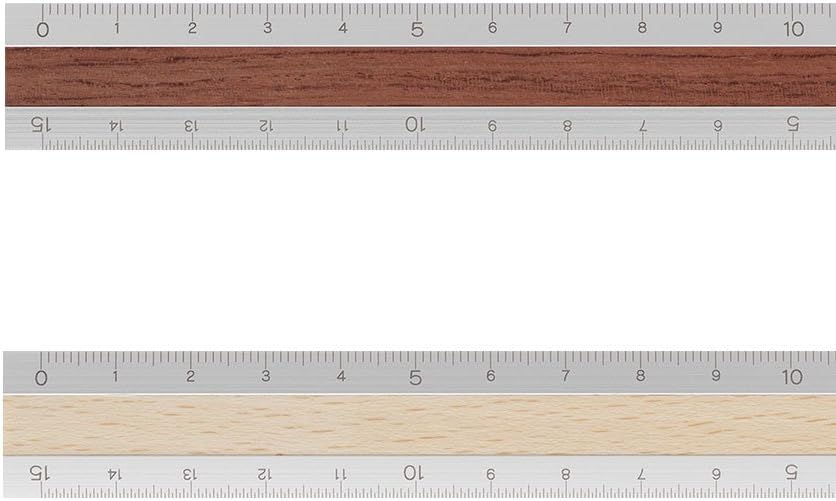 Midori Aluminum Wooden Ruler <15Cm> Light Brown