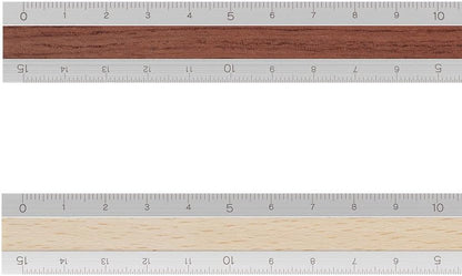 Midori Aluminum Wooden Ruler <15Cm> Light Brown