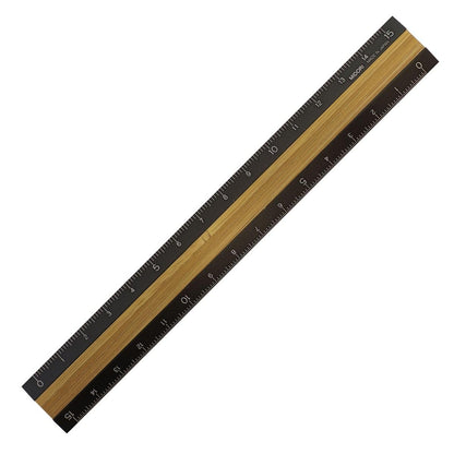 Midori Aluminum + Bamboo ruler 15cm
