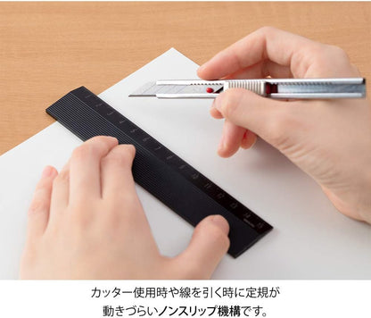Midori 42277006 Aluminum Ruler, 5.9 inches (15 cm), Non Slip