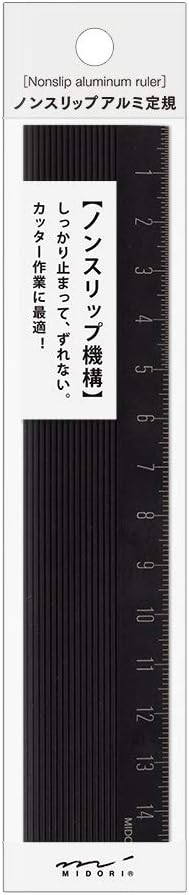Midori 42277006 Aluminum Ruler, 5.9 inches (15 cm), Non Slip