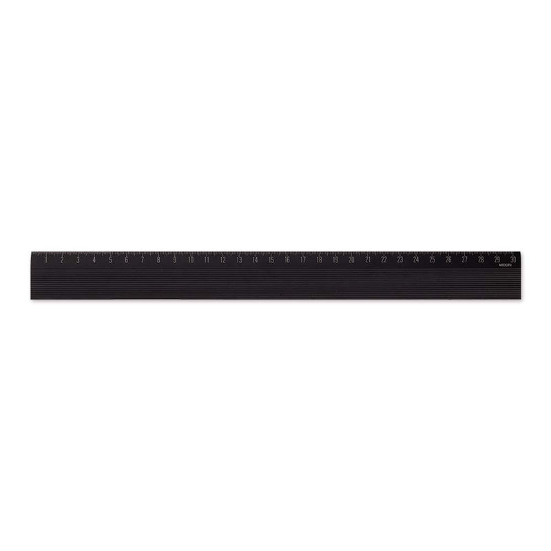 Midori 42279006 Aluminum Ruler, 11.8 inches (30 cm), Non-Slip, Black (black