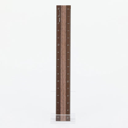 Midori 42280006 Ruler, Aluminum, Wood, 5.9 inches (15 cm), Brown x Brown