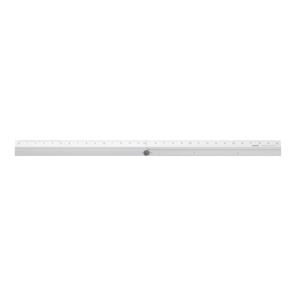 Midori - Regla múltiple de aluminio, 30 cm, color plateado A, plegable, 30 cm
