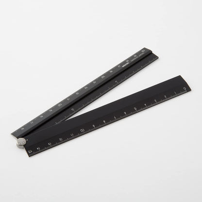ミドリ(MIDORI） Midori 42286006 Ruler, Aluminum, Multi Ruler, 11.8 inches (30 cm), Black A