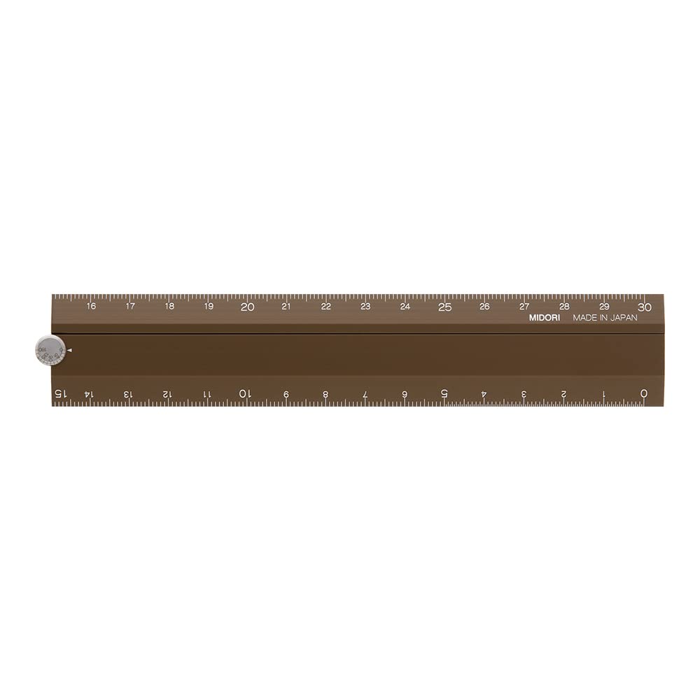 ミドリ(MIDORI） Midori 42287006 Aluminum Multi Ruler, 11.8 inches (30 cm), Brown