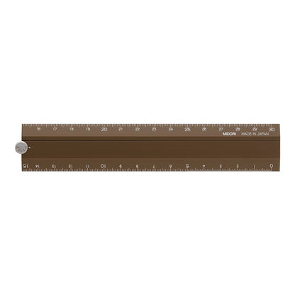 ミドリ(MIDORI） Midori 42287006 Aluminum Multi Ruler, 11.8 inches (30 cm), Brown